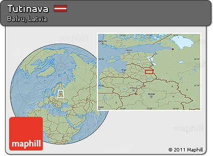 Savanna Style Location Map of Tutinava, hill shading