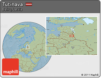 Savanna Style Location Map of Tutinava, hill shading