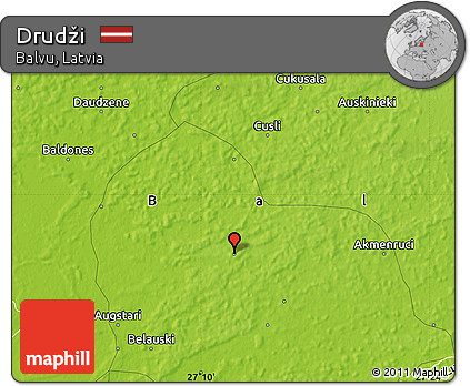 Physical Map of Drudži
