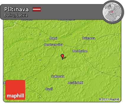 Physical Map of Plītinava