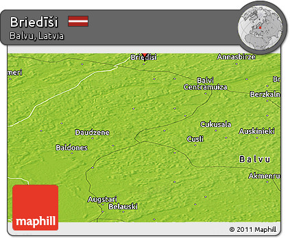Physical Panoramic Map of Briedīši