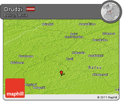 Physical Panoramic Map of Drudži
