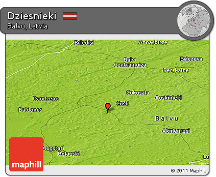Physical Panoramic Map of Dziesnieki