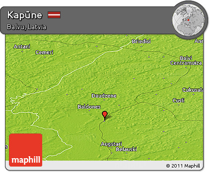 Physical Panoramic Map of Kapūne