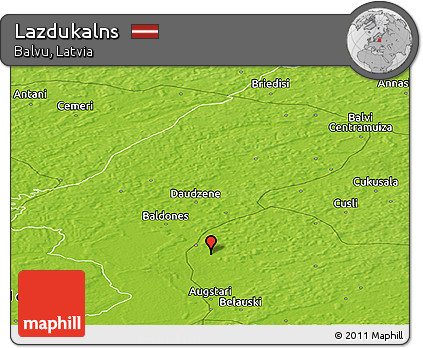 Physical Panoramic Map of Lazdukalns