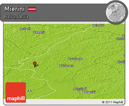 Physical Panoramic Map of Mieriņi