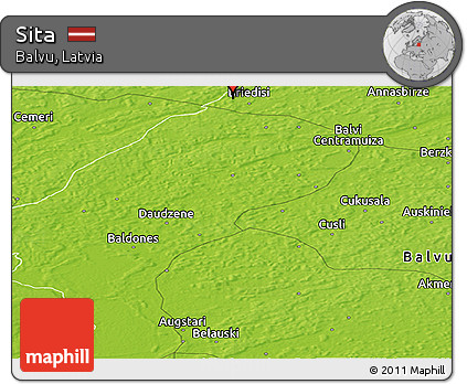 Physical Panoramic Map of Sita