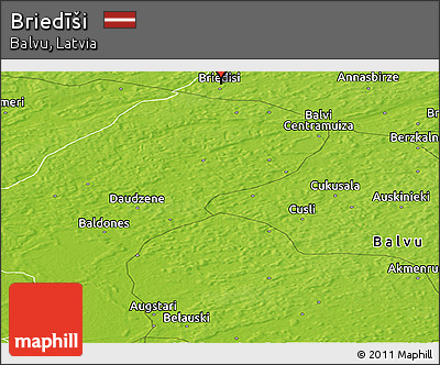 Physical Panoramic Map of Briedīši
