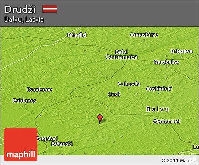 Physical Panoramic Map of Drudži