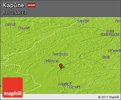 Physical Panoramic Map of Kapūne