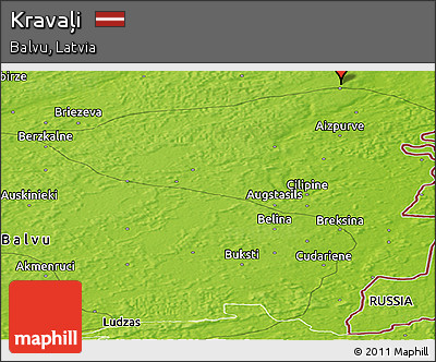 Physical Panoramic Map of Kravaļi
