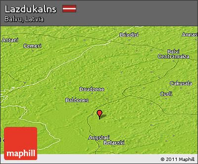 Physical Panoramic Map of Lazdukalns