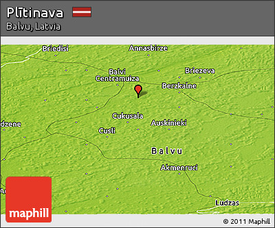 Physical Panoramic Map of Plītinava