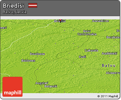 Physical Panoramic Map of Briedīši