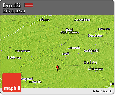 Physical Panoramic Map of Drudži