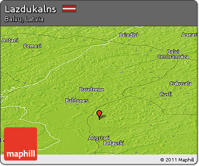 Physical Panoramic Map of Lazdukalns