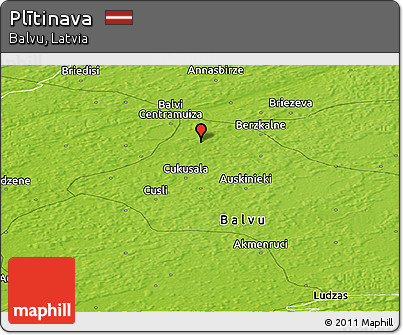 Physical Panoramic Map of Plītinava