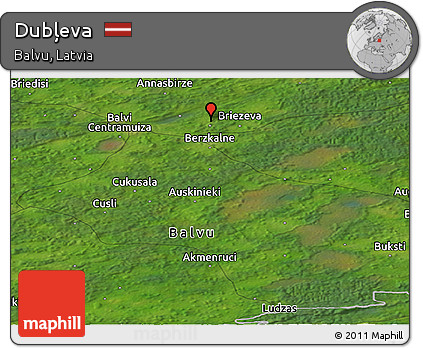 Satellite Panoramic Map of Dubļeva
