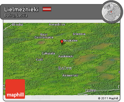 Satellite Panoramic Map of Lielmežnieki