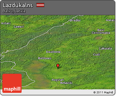 Satellite Panoramic Map of Lazdukalns