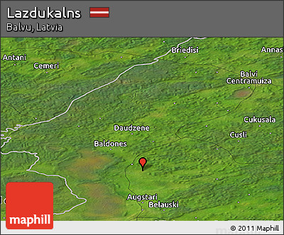Satellite Panoramic Map of Lazdukalns