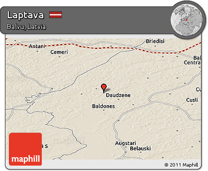 Shaded Relief Panoramic Map of Laptava