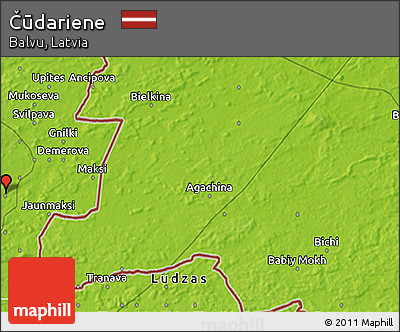 Physical 3D Map of Čūdariene