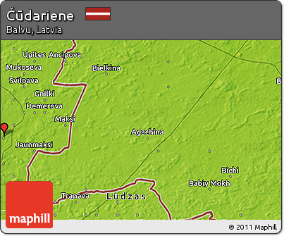 Physical 3D Map of Čūdariene