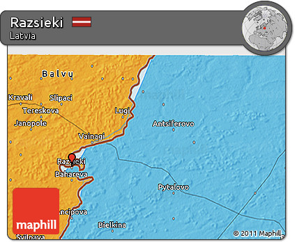 Political 3D Map of Razsieki