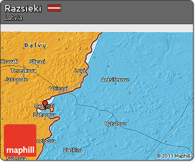 Political 3D Map of Razsieki