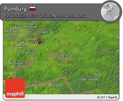 Satellite 3D Map of Pundury