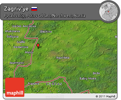 Satellite 3D Map of Zagriv'ye