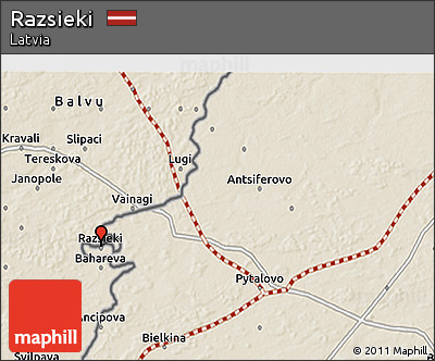 Shaded Relief 3D Map of Razsieki