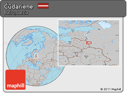 Gray Location Map of Čūdariene