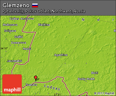 Physical Map of Glemzeno