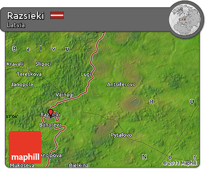 Satellite Map of Razsieki