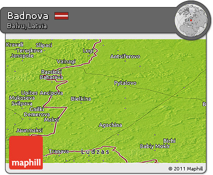 Physical Panoramic Map of Badnova