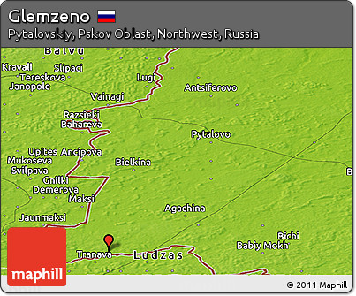 Physical Panoramic Map of Glemzeno