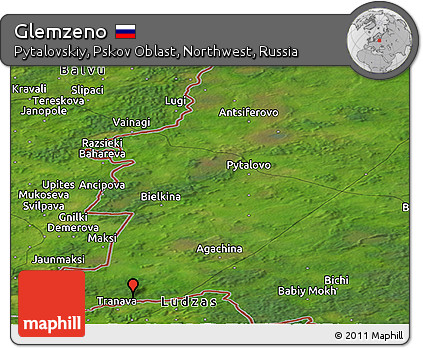 Satellite Panoramic Map of Glemzeno
