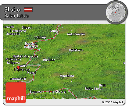 Satellite Panoramic Map of Slobo