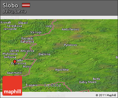 Satellite Panoramic Map of Slobo