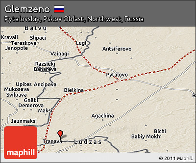 Shaded Relief Panoramic Map of Glemzeno