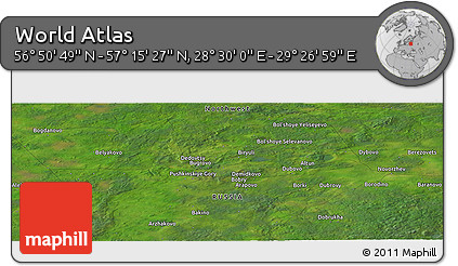 Satellite Panoramic Map of the Area around 57° 3' 8" N, 28° 58' 30" E