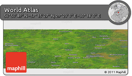 Satellite Panoramic Map of the Area around 57° 3' 8" N, 29° 49' 30" E