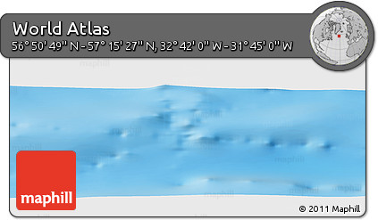 Physical Panoramic Map of the Area around 57° 3' 8" N, 32° 13' 30" W