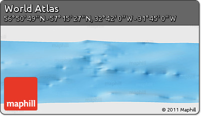Physical Panoramic Map of the Area around 57° 3' 8" N, 32° 13' 30" W