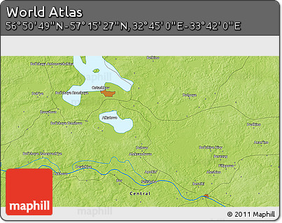 Physical 3D Map of the Area around 57° 3' 8" N, 33° 13' 30" E