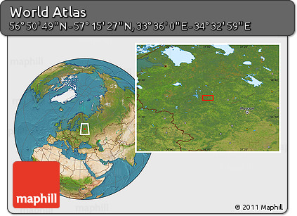 Satellite Location Map of the Area around 57° 3' 8" N, 34° 4' 30" E