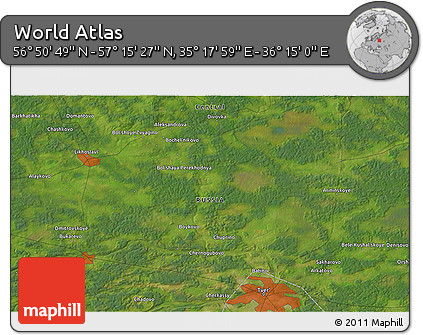 Satellite 3D Map of the Area around 57° 3' 8" N, 35° 46' 29" E