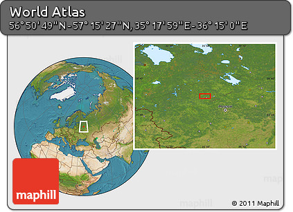 Satellite Location Map of the Area around 57° 3' 8" N, 35° 46' 29" E